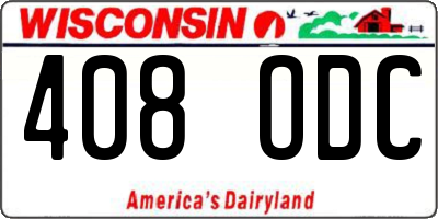 WI license plate 408ODC
