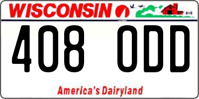 WI license plate 408ODD