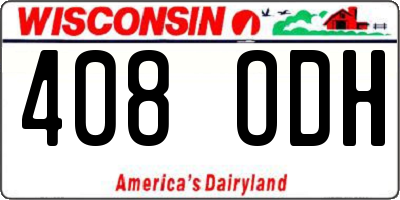 WI license plate 408ODH