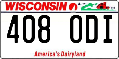 WI license plate 408ODI