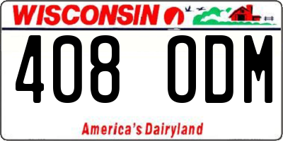 WI license plate 408ODM