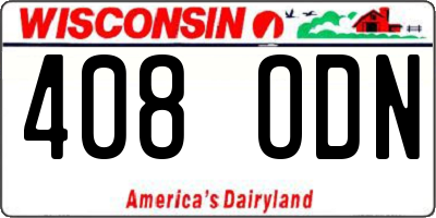 WI license plate 408ODN