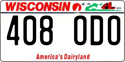 WI license plate 408ODO