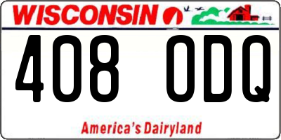 WI license plate 408ODQ