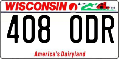 WI license plate 408ODR
