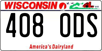 WI license plate 408ODS