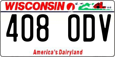 WI license plate 408ODV