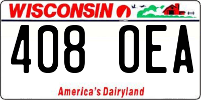 WI license plate 408OEA