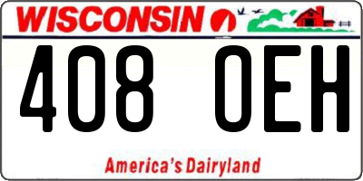 WI license plate 408OEH