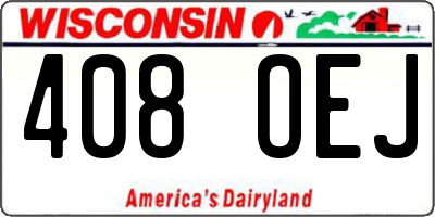 WI license plate 408OEJ