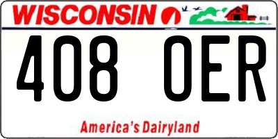WI license plate 408OER