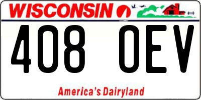 WI license plate 408OEV