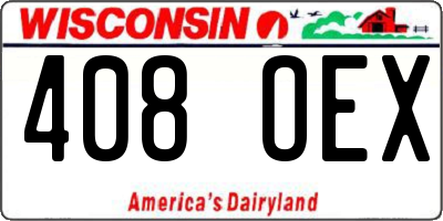 WI license plate 408OEX