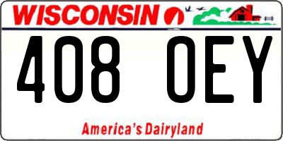 WI license plate 408OEY