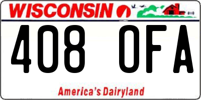 WI license plate 408OFA