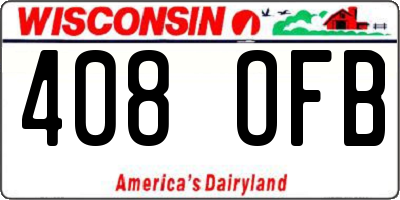 WI license plate 408OFB
