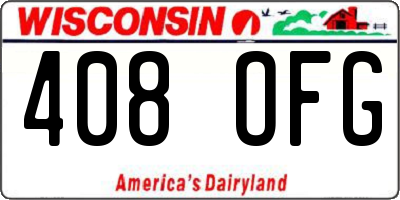 WI license plate 408OFG