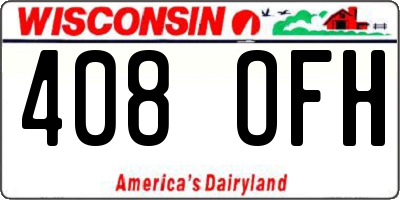WI license plate 408OFH