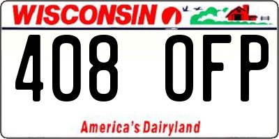 WI license plate 408OFP