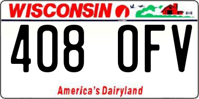 WI license plate 408OFV