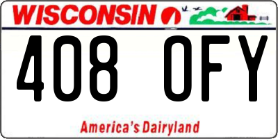 WI license plate 408OFY