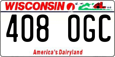 WI license plate 408OGC