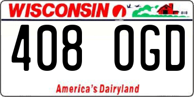 WI license plate 408OGD