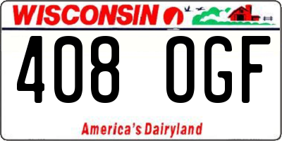 WI license plate 408OGF