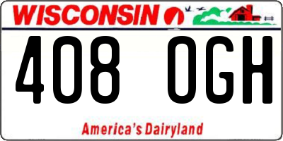 WI license plate 408OGH