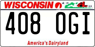 WI license plate 408OGI