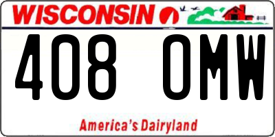 WI license plate 408OMW