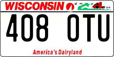 WI license plate 408OTU