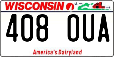 WI license plate 408OUA