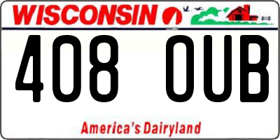 WI license plate 408OUB