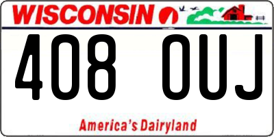 WI license plate 408OUJ