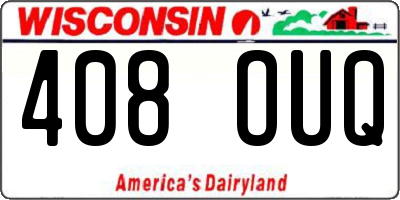 WI license plate 408OUQ