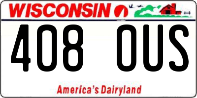 WI license plate 408OUS