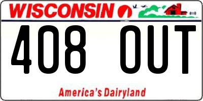 WI license plate 408OUT