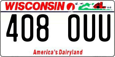 WI license plate 408OUU