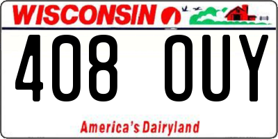 WI license plate 408OUY
