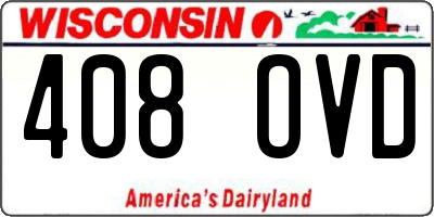 WI license plate 408OVD