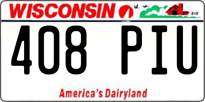 WI license plate 408PIU