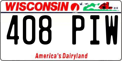 WI license plate 408PIW