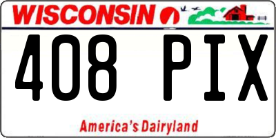 WI license plate 408PIX