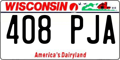 WI license plate 408PJA