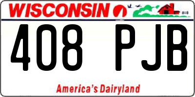 WI license plate 408PJB