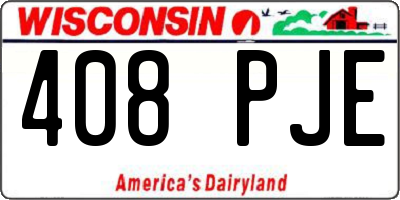 WI license plate 408PJE