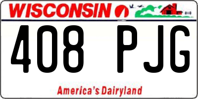 WI license plate 408PJG