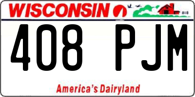 WI license plate 408PJM