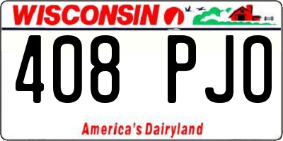 WI license plate 408PJO